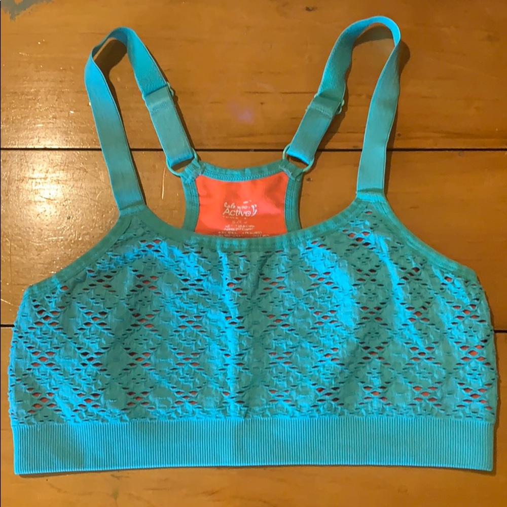 Turquoise/orange Sports Bra